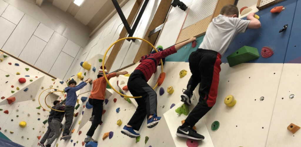 Our bouldering wall gives students an opportunity to build skills in an activity that can become a life long fitness choice.
